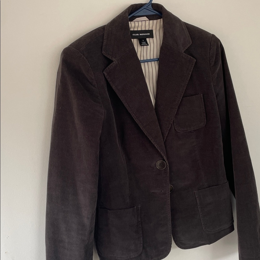 Club Monaco Dark Brown Corduroy Blazer Jacket size 2 - Picture 4 of 5